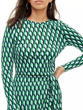 DVF for Target Crewneck Arrow Geo Green Long Sleeve Top Medium NWT